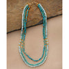 Jasper Amazonite Stone Beaded Layered Necklace - White