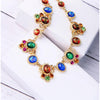 Jewel Tone Crystal Collar Necklace - White