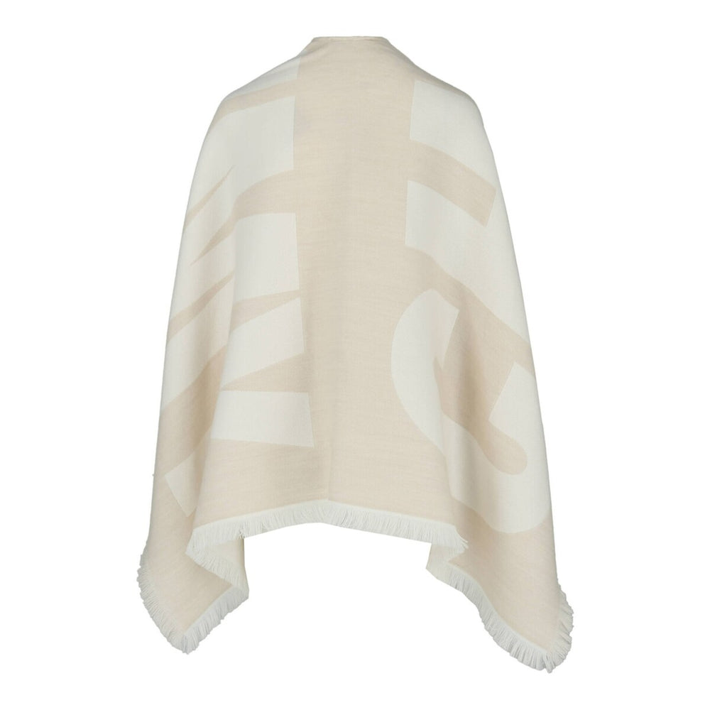 Jimmy Choo Logo Printed Wool Poncho