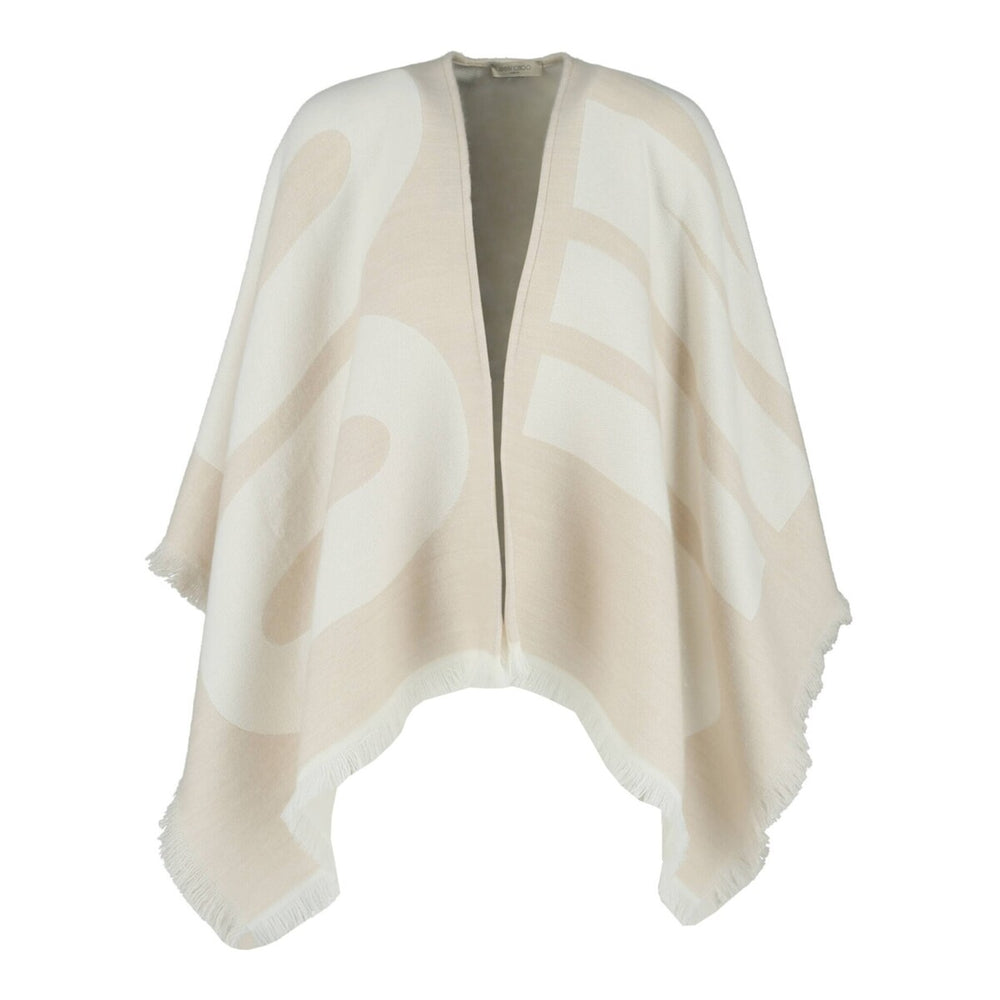 Jimmy Choo Logo Printed Wool Poncho