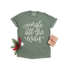 Jingle All The Way Cursive Puff Print Garment Dyed Tee