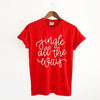 Jingle All The Way Cursive Puff Print Garment Dyed Tee