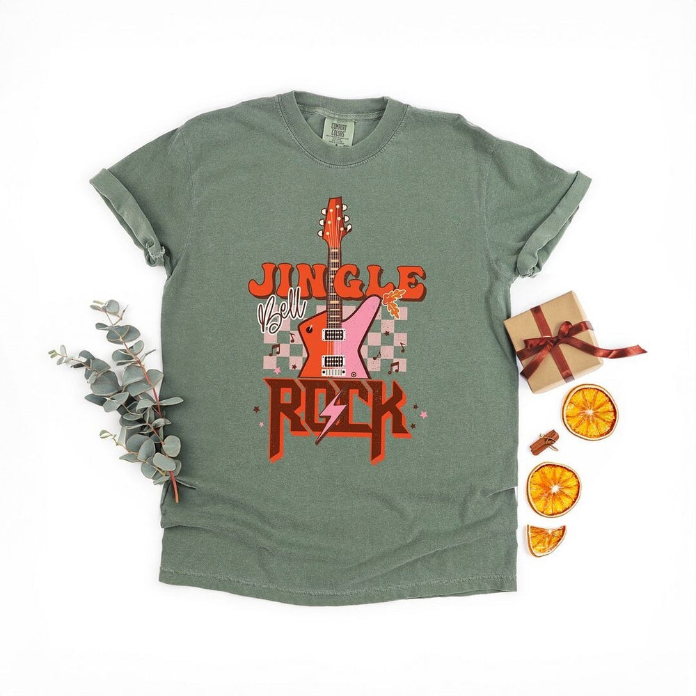 Jingle Bell Rock Checkered Garment Dyed Tee