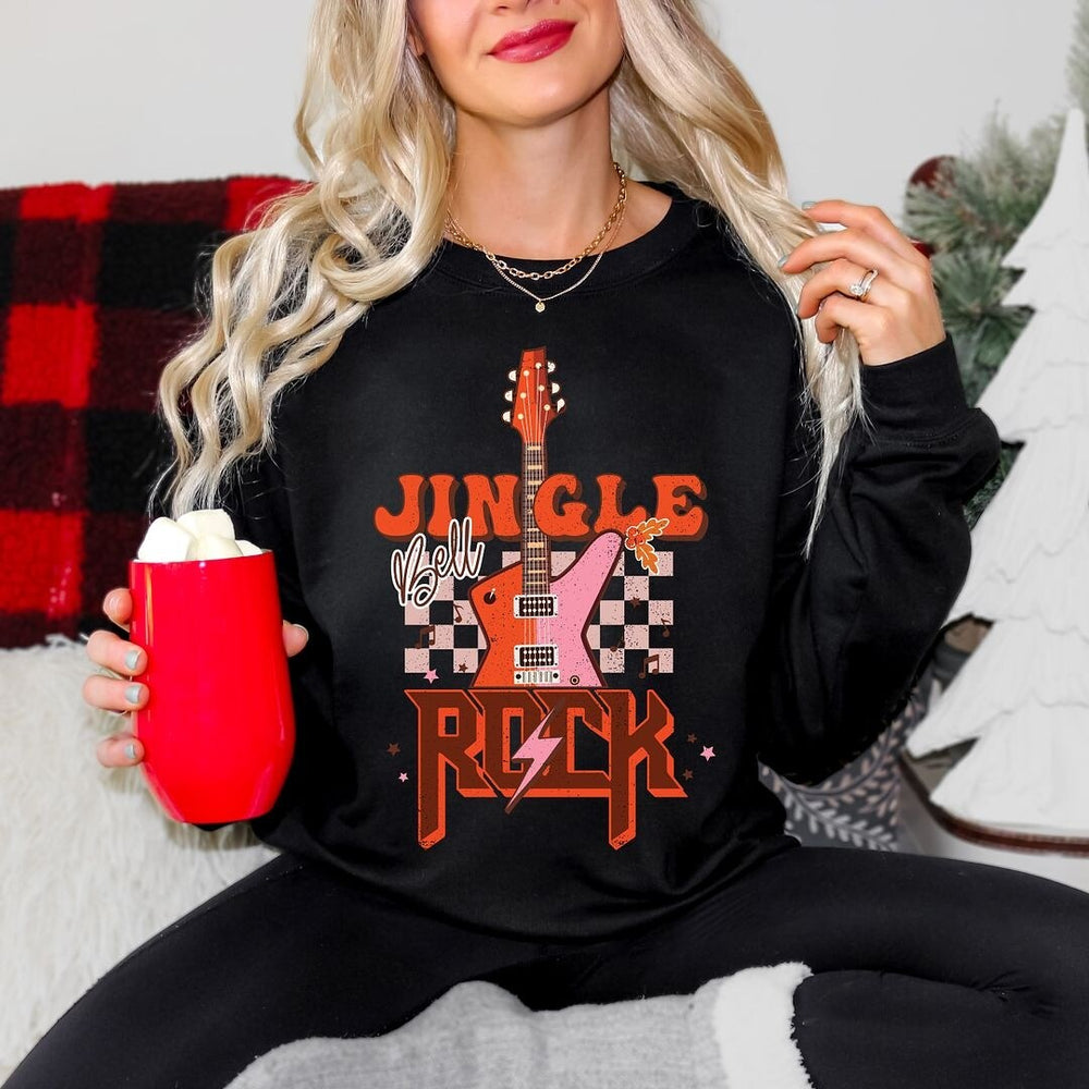 Jingle Bell Rock Checkered Graphic Sweatshirt