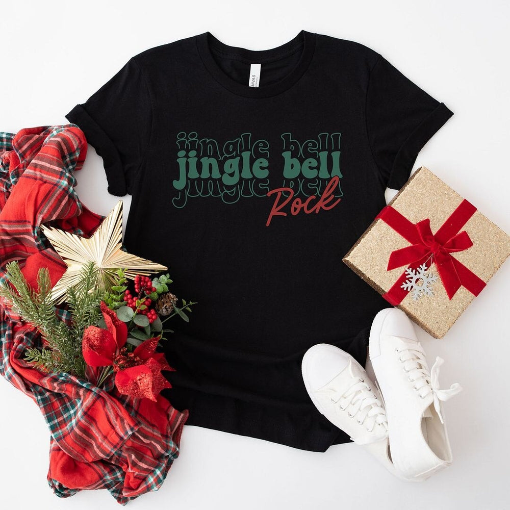 Jingle Bell Rock Stacked Short Sleeve Crewnneck Tee