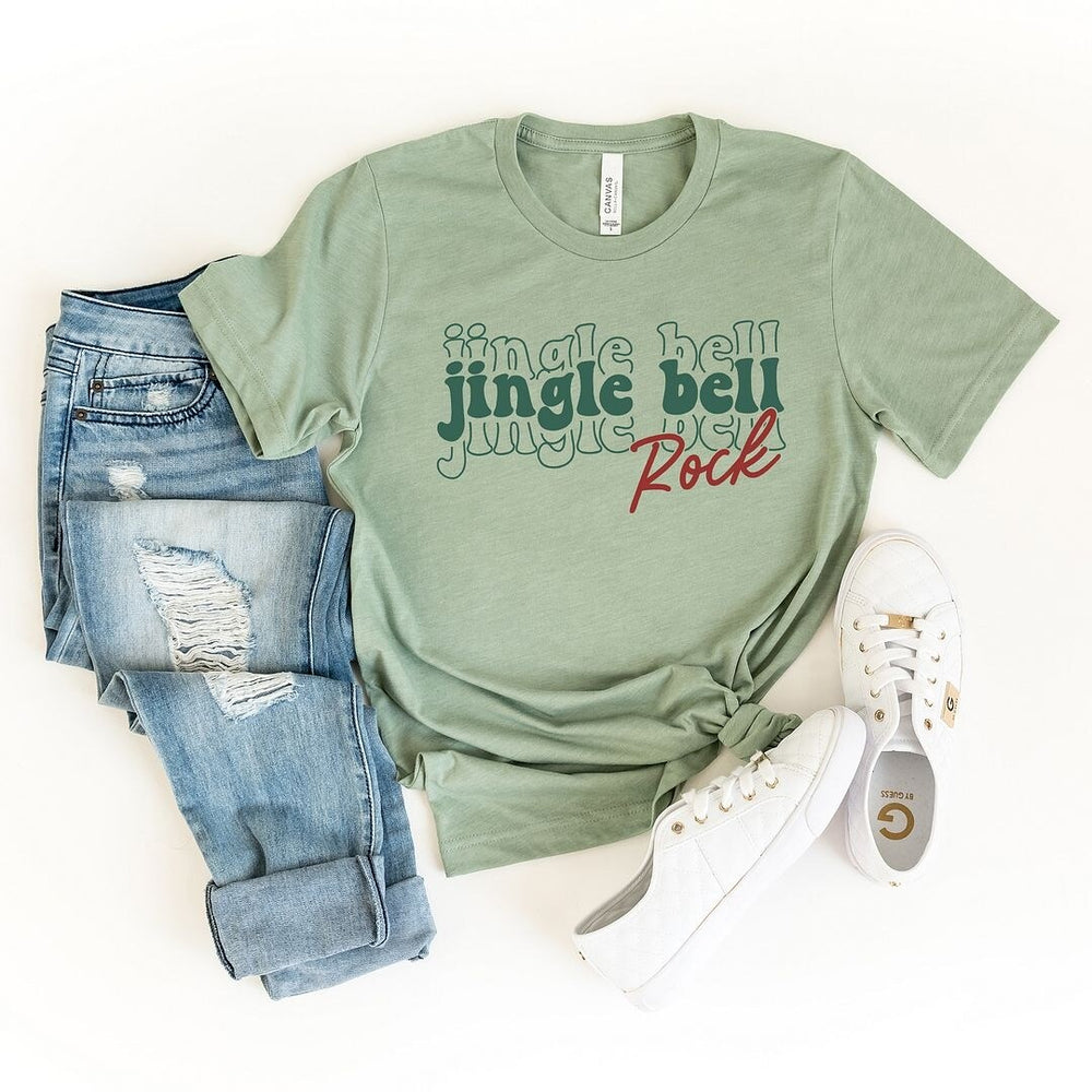 Jingle Bell Rock Stacked Short Sleeve Crewnneck Tee