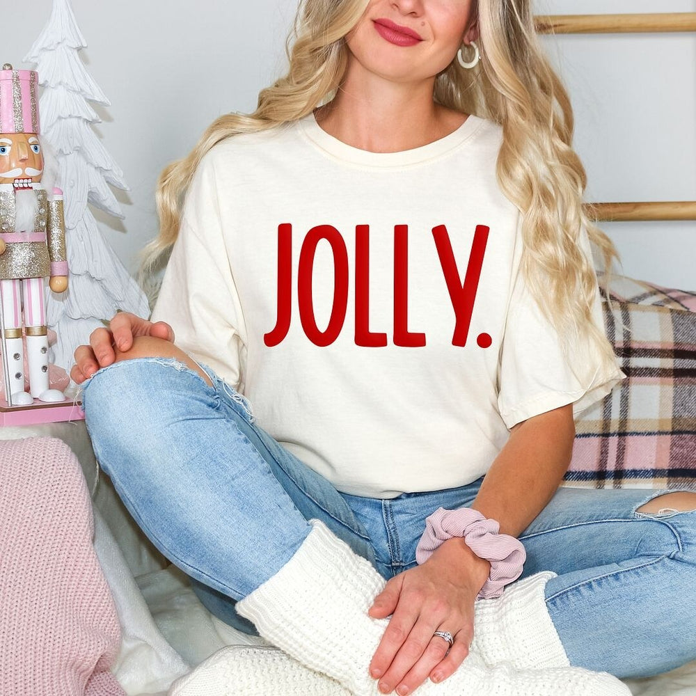 Jolly Bold Puff Print Garment Dyed Tee