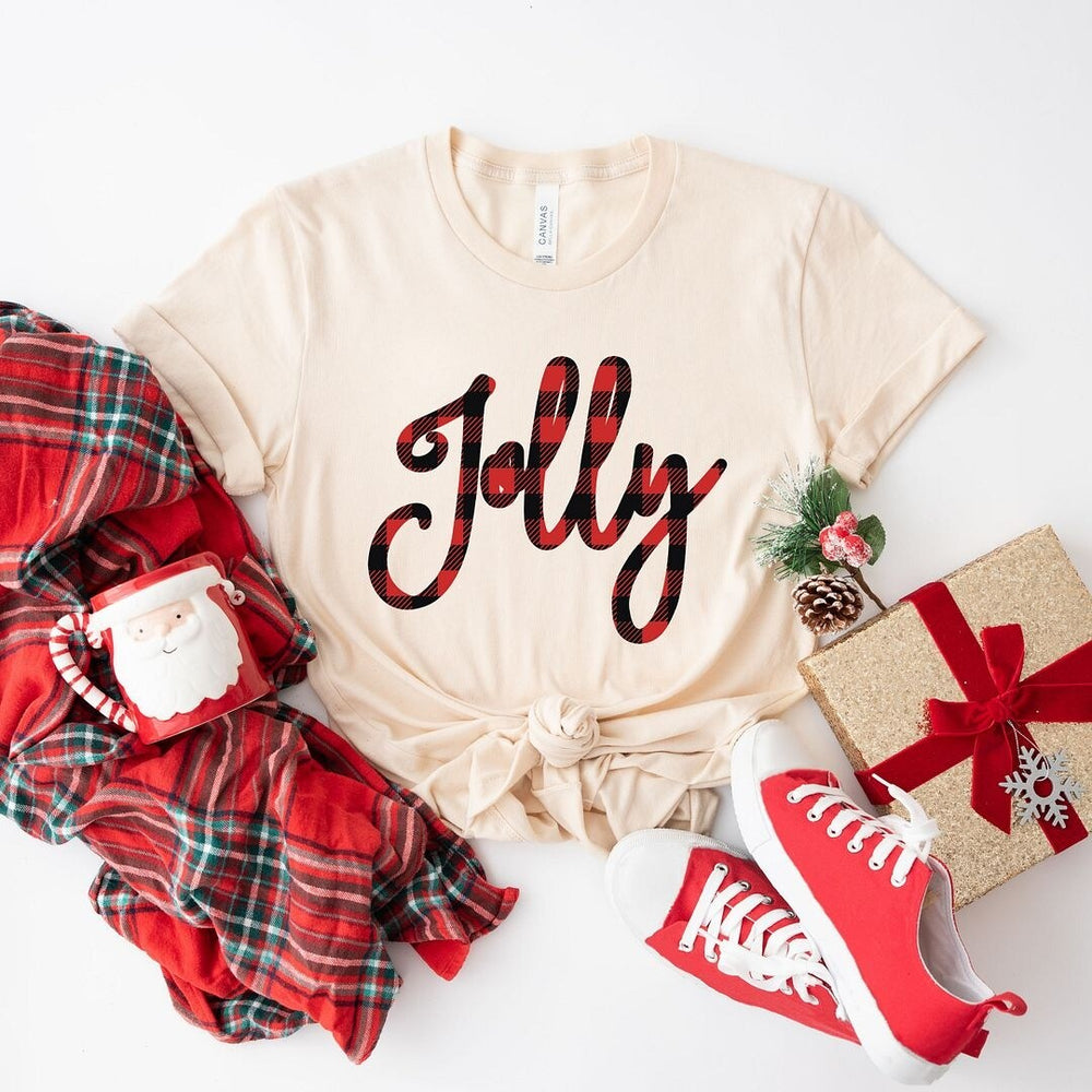 Jolly Plaid Short Sleeve Crewnneck Tee