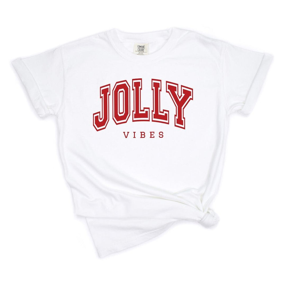 Jolly Vibes Varsity Thick Outline Garment Dyed Tee