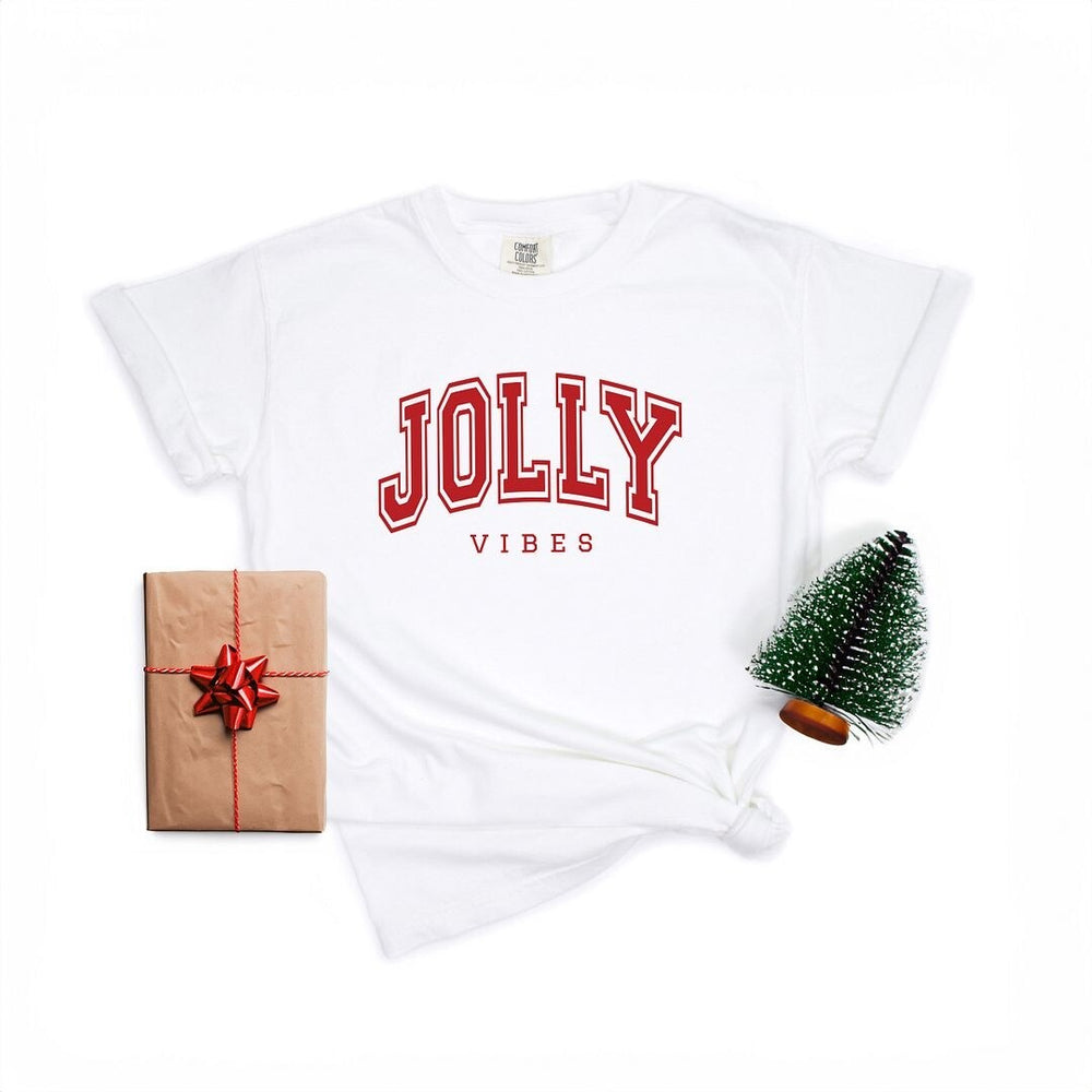 Jolly Vibes Varsity Thick Outline Garment Dyed Tee