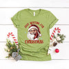 Just Waiting For Christmas Santa Short Sleeve Crewnneck Tee