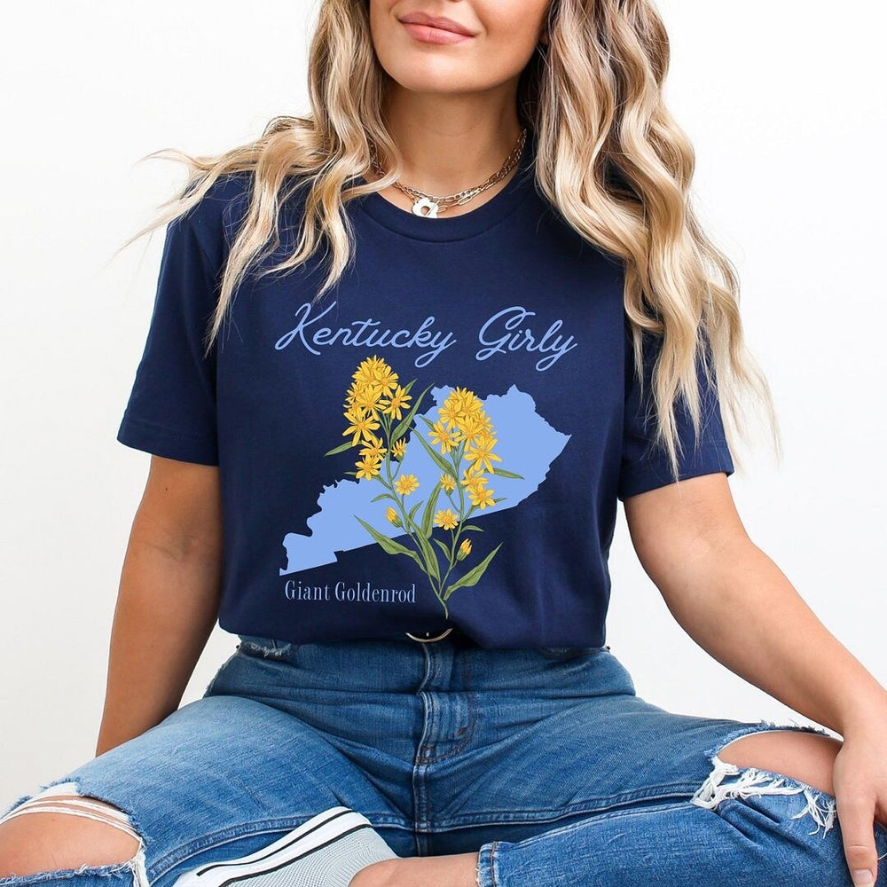 Kentucky Girly Flower Short Sleeve Crewnneck Tee