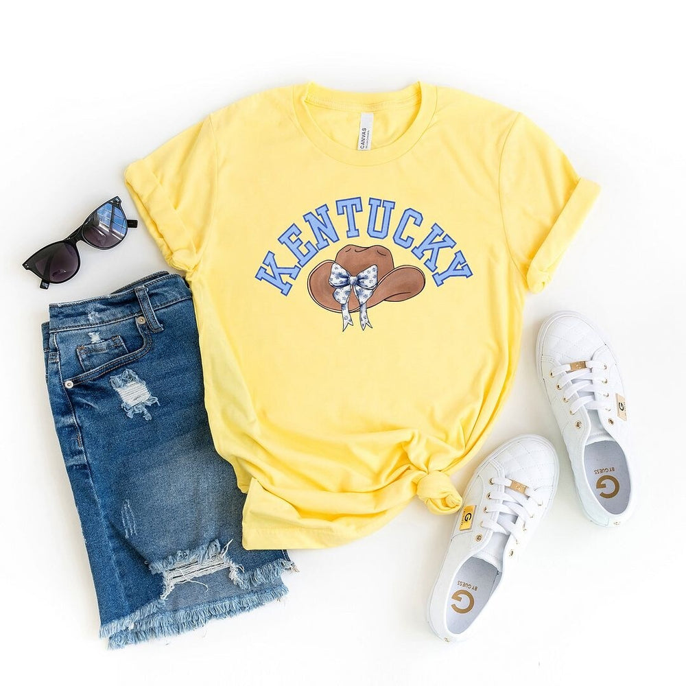 Kentucky Hat With Bow Short Sleeve Crewnneck Tee