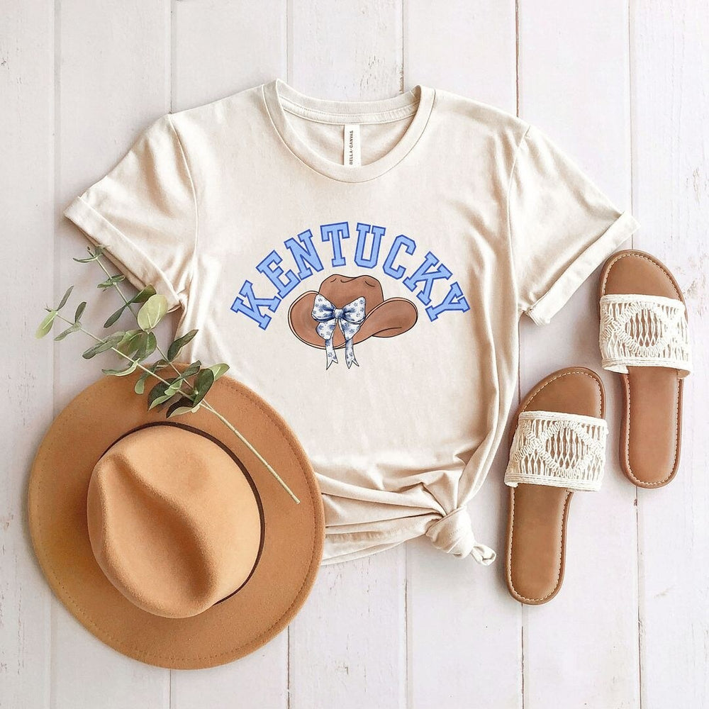 Kentucky Hat With Bow Short Sleeve Crewnneck Tee