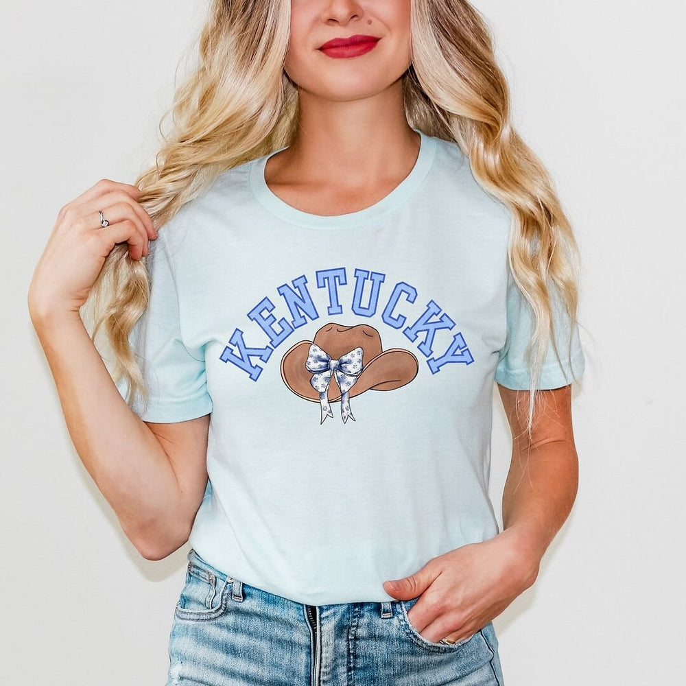 Kentucky Hat With Bow Short Sleeve Crewnneck Tee