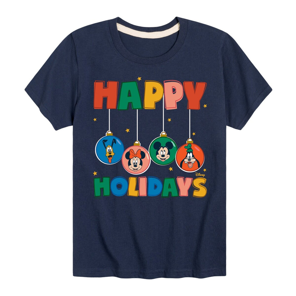 Kids Disney Happy Holidays Ornaments Tee