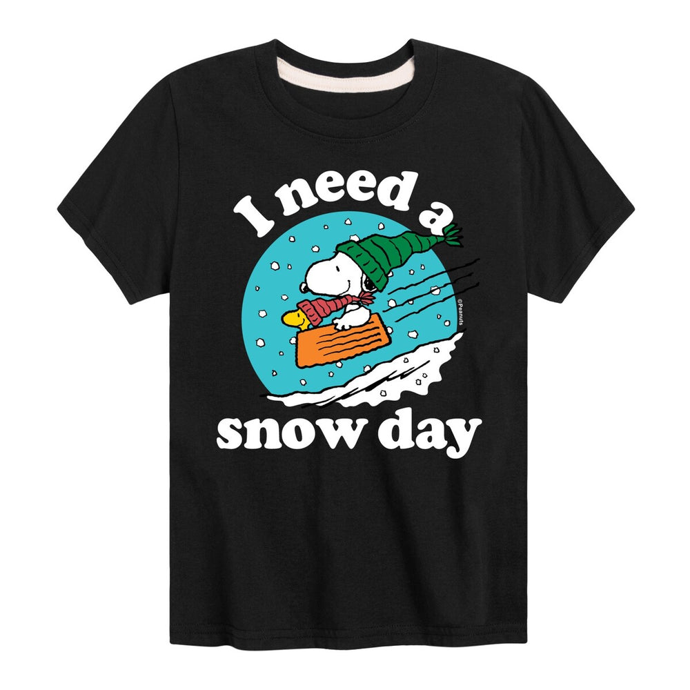 Kids Peanuts I Need A Snow Day Tee