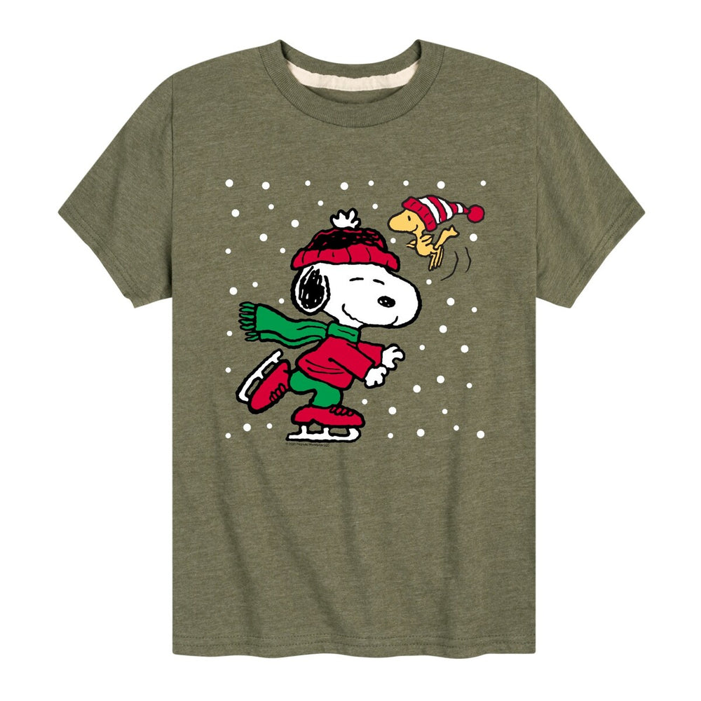 Kids Peanuts Snoopy Ice Skating Tee