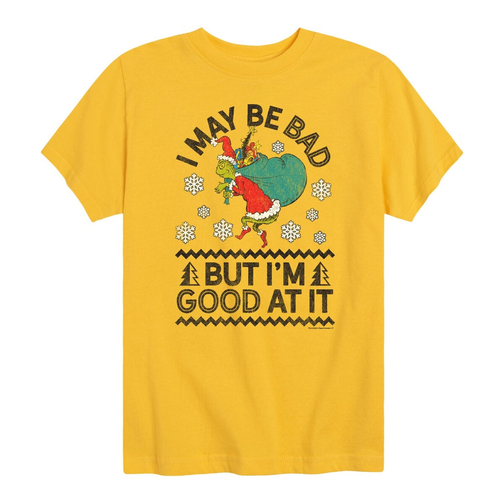 Kids The Grinch Good At It Tee