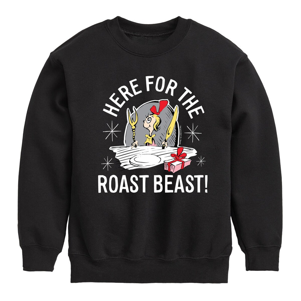 Kids The Grinch Here For The Roast Beast Fleece