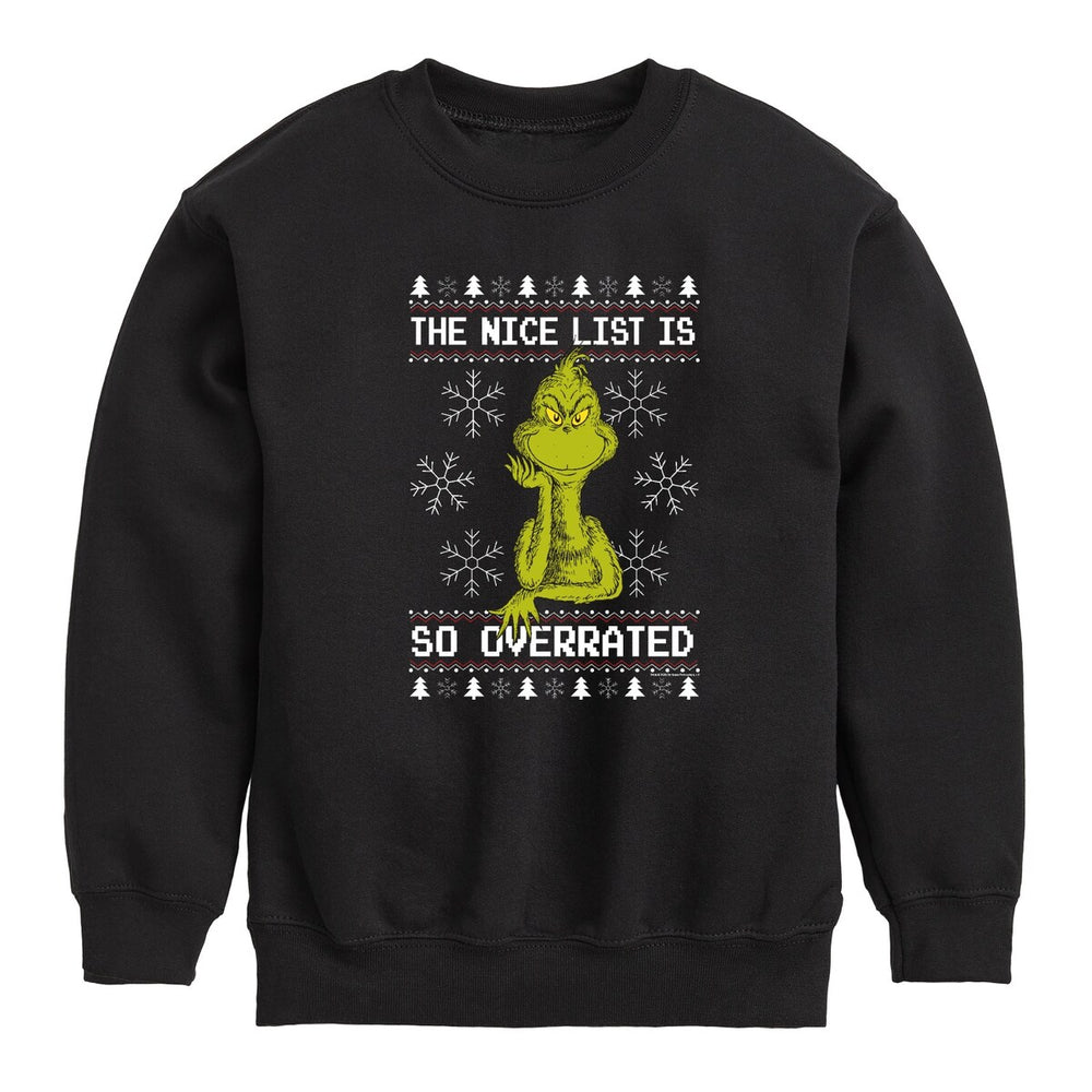 Kids The Grinch Nice Is Overrated Fleece