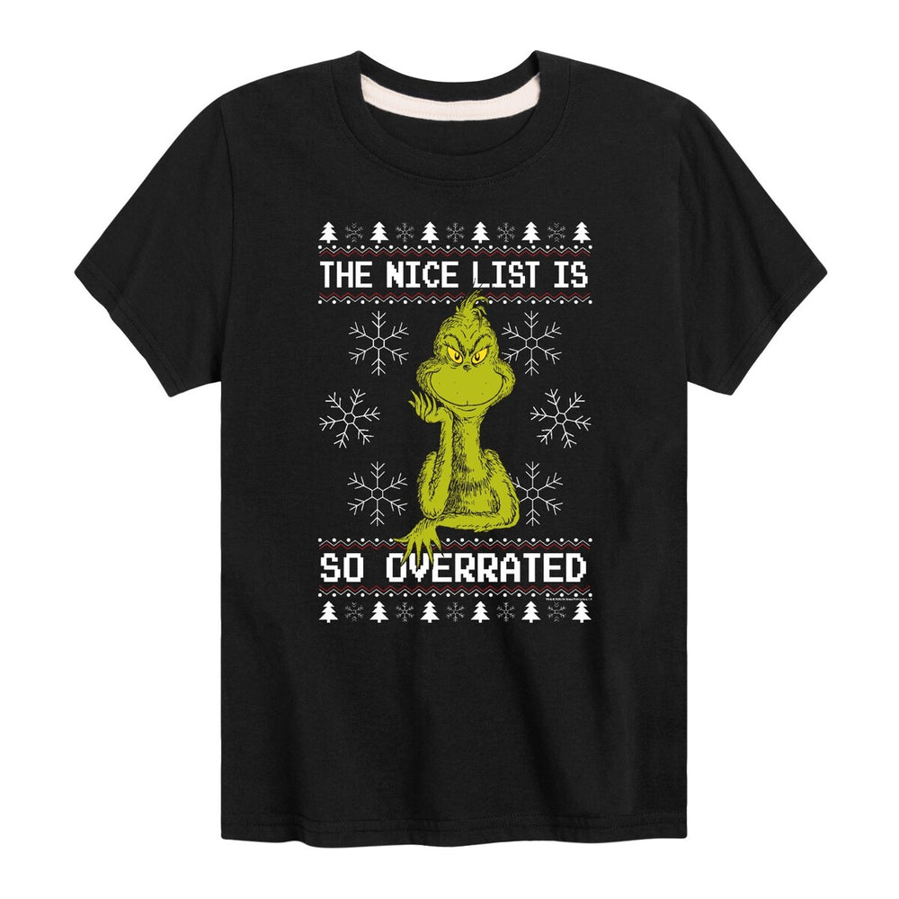 Kids The Grinch Nice Is Overrated Tee