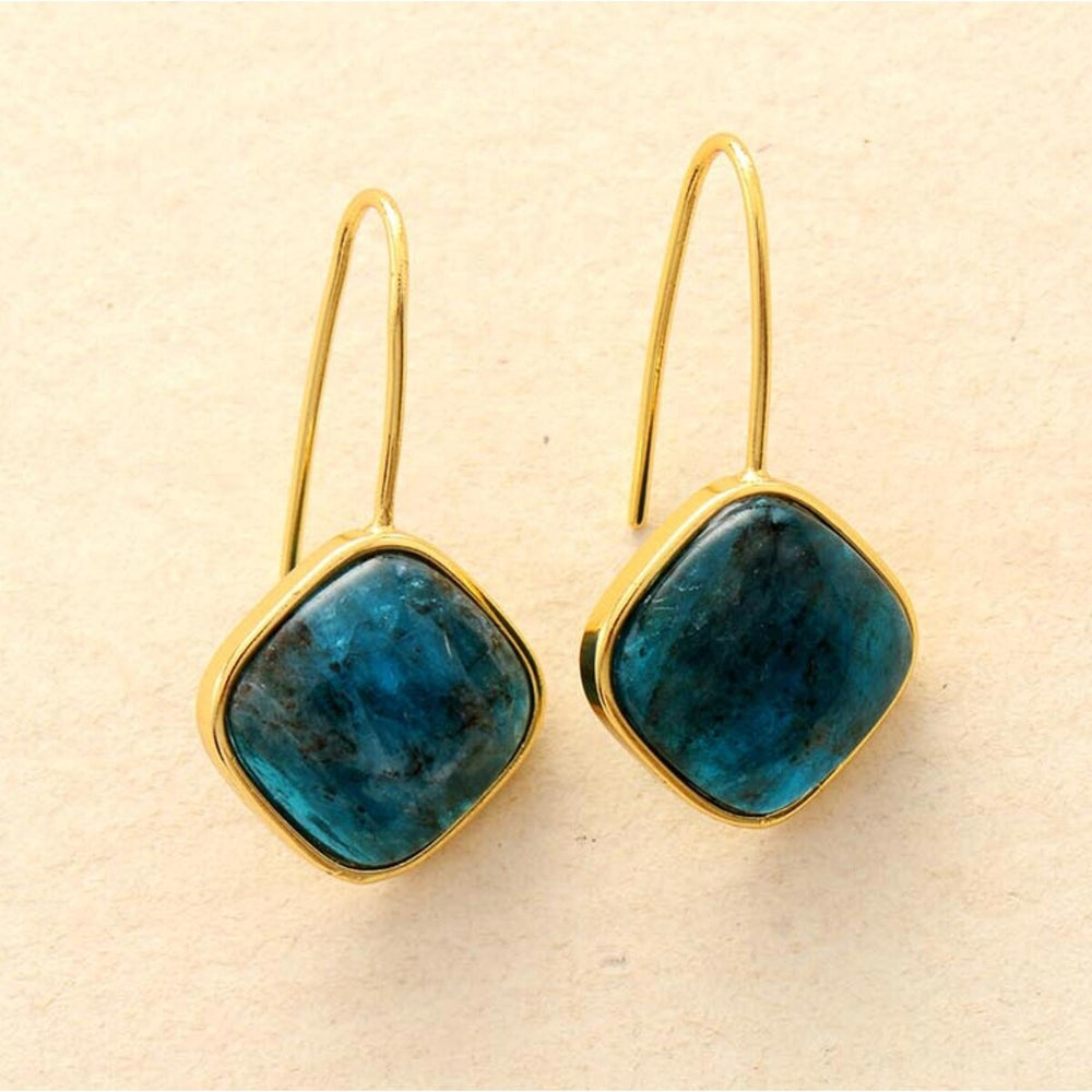 Lab-Created Apatite & Goldtone Drop Earrings