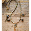 Labradorite Beaded Teardrop Natural Stone Necklace - White