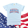 Land of the Free America Curved Garment Dyed Tee