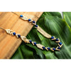 Lapis Goldtone Chevron Necklace - White