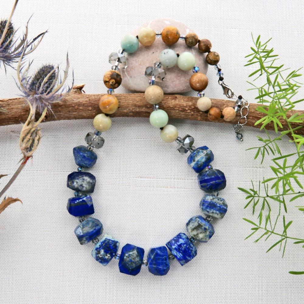 Lapis Lazuli Nugget Mixed Stone Necklace