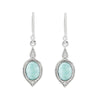 Larimar & Sterling Silver Pointed Oval Drop Earrings