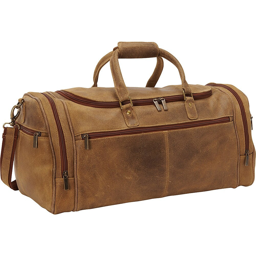 LeDonne Leather Distressed Leather 21-inch Carry On Overnighter Duffel Bag