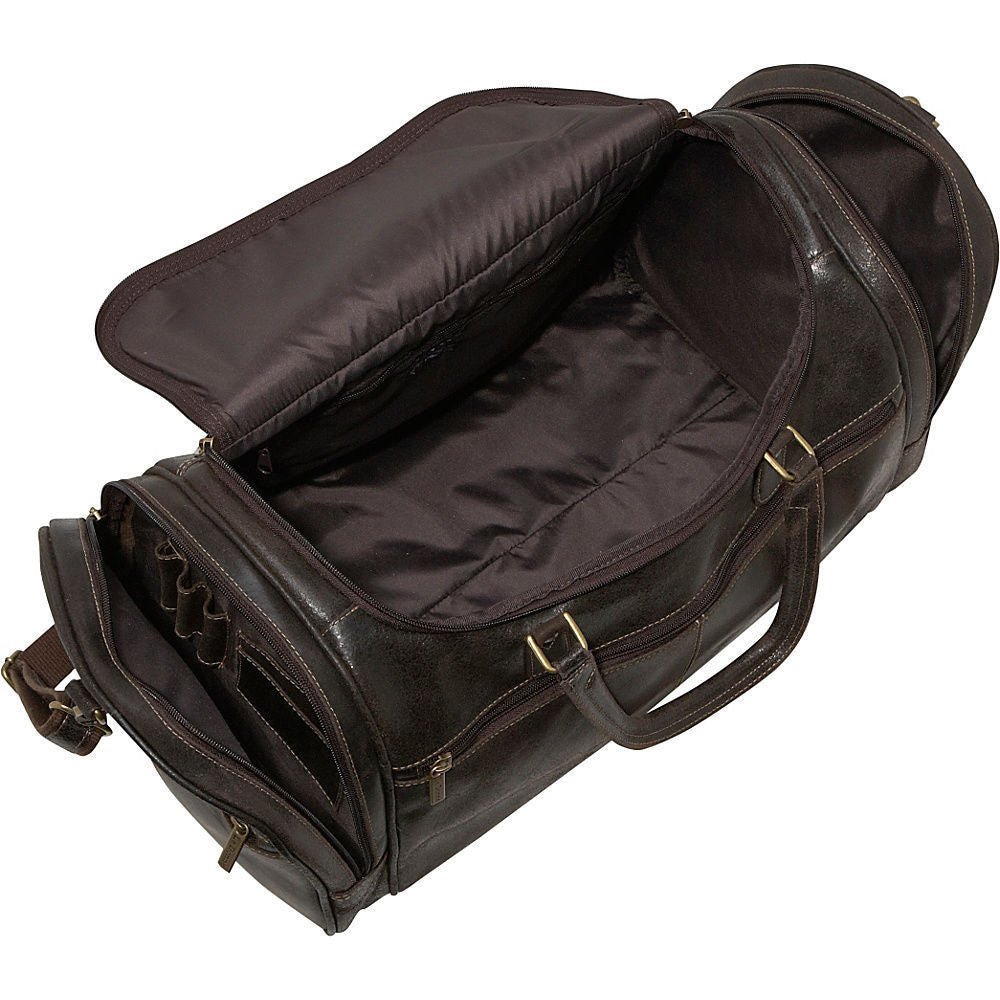 LeDonne Leather Distressed Leather 21-inch Carry On Overnighter Duffel Bag