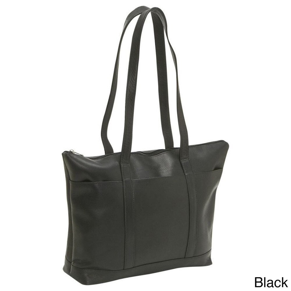 LeDonne Leather Double Strap Medium Pocket Tote Bag