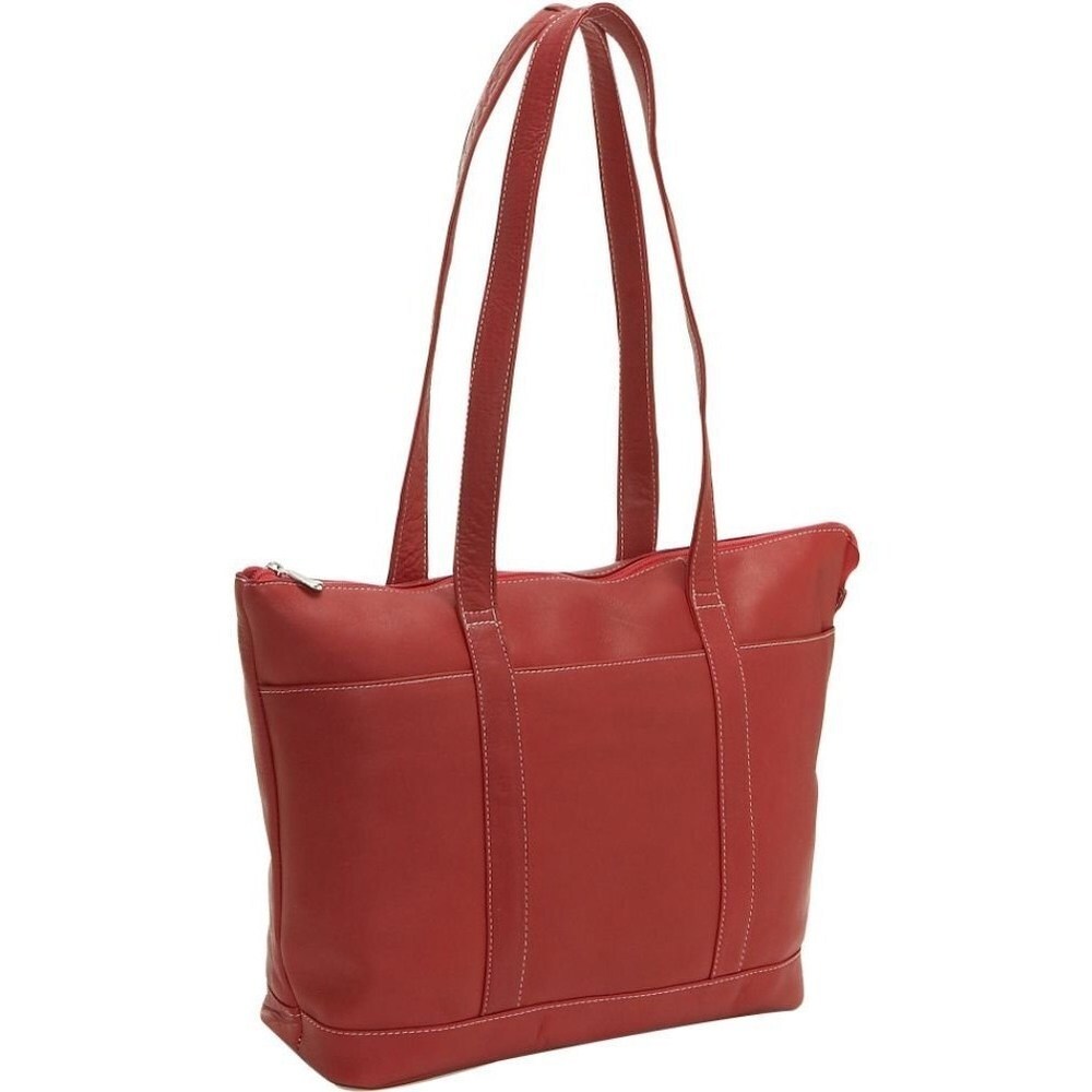 LeDonne Leather Double Strap Medium Pocket Tote Bag