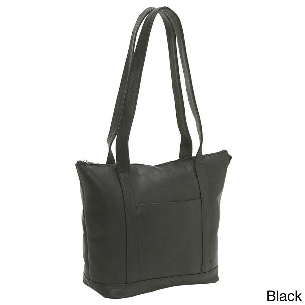 LeDonne Leather Double Strap Pocket Tote Bag