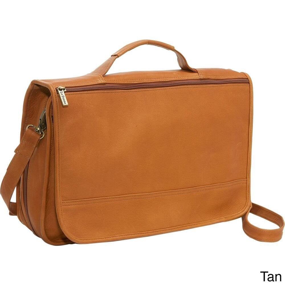 LeDonne Leather Expandable Organizer Messenger Brief