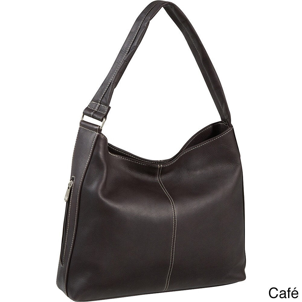 Le Donne Leather Shoulder Bag with Side Zip Pocket