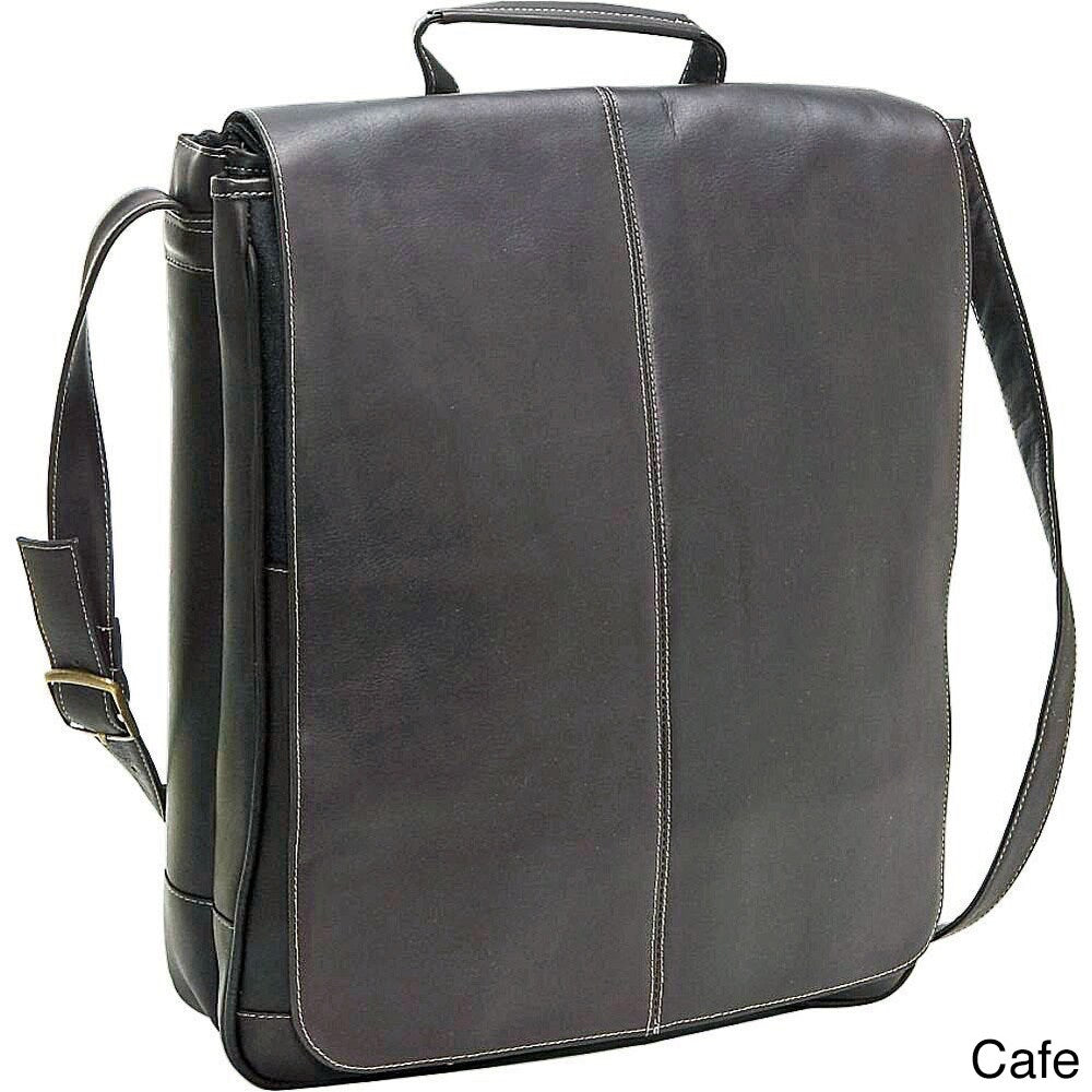 LeDonne Leather Vertical 17-inch Laptop Messenger Bag