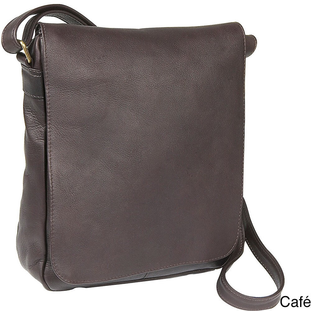 Le Donne Leather Vertical Flap Over Shoulder Bag