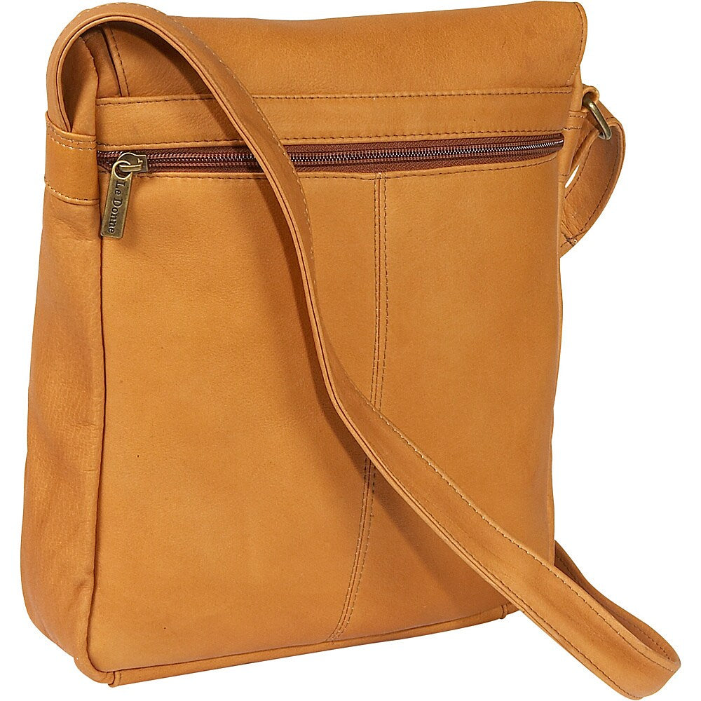 Le Donne Leather Vertical Flap Over Shoulder Bag