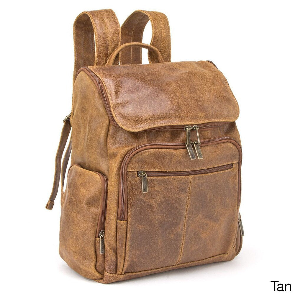 Distressed Leather Laptop Backpack