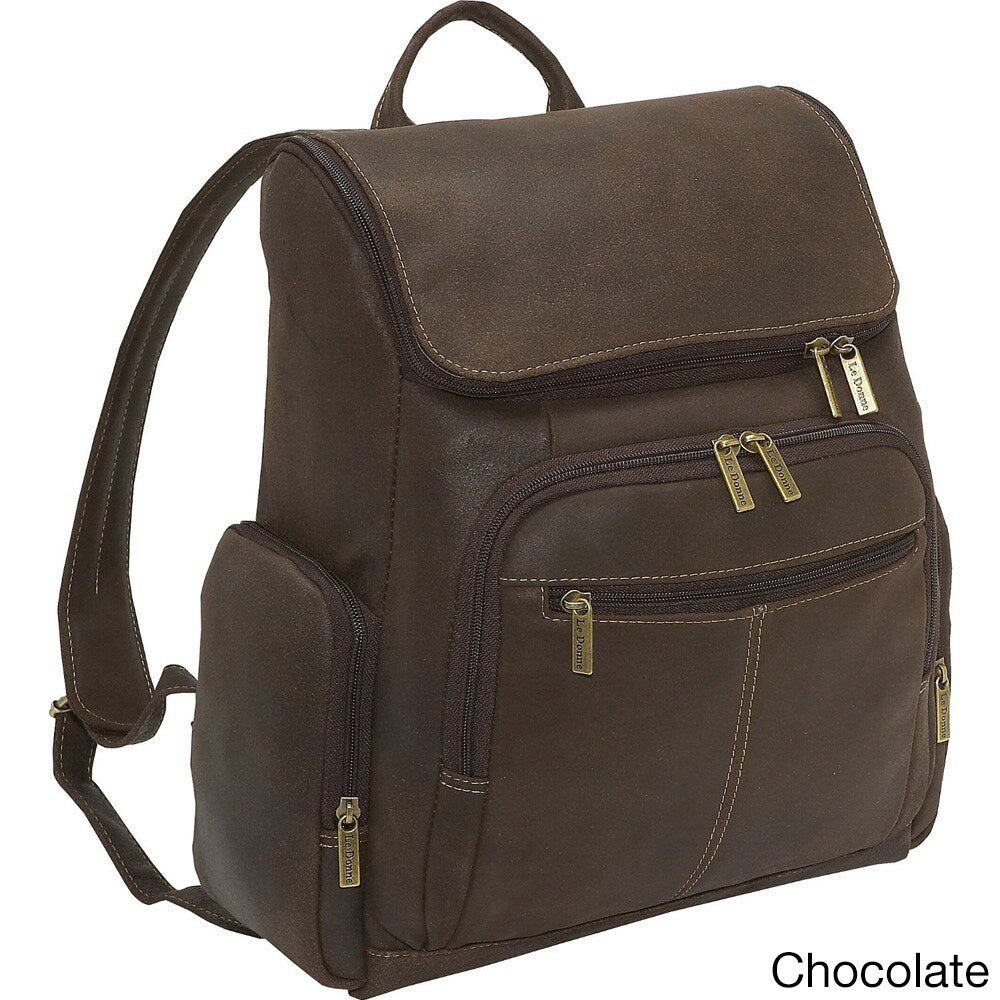 Distressed Leather Laptop Backpack