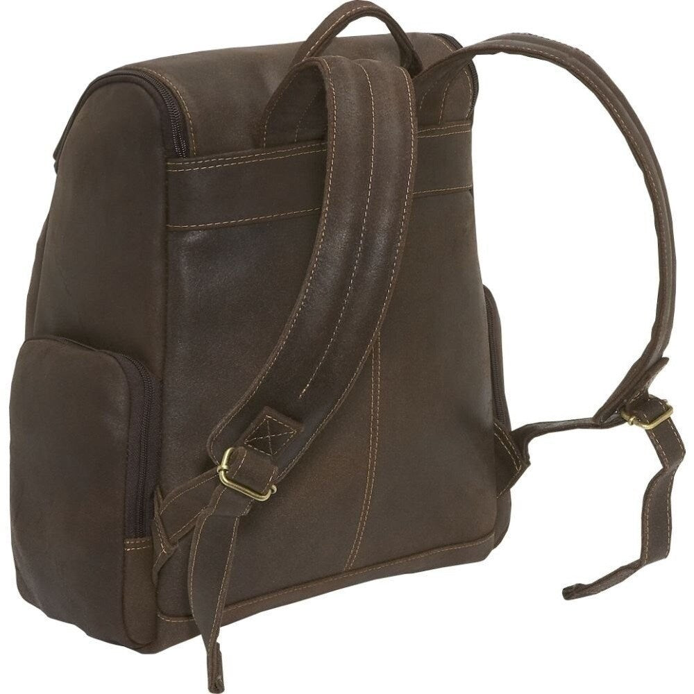 Distressed Leather Laptop Backpack