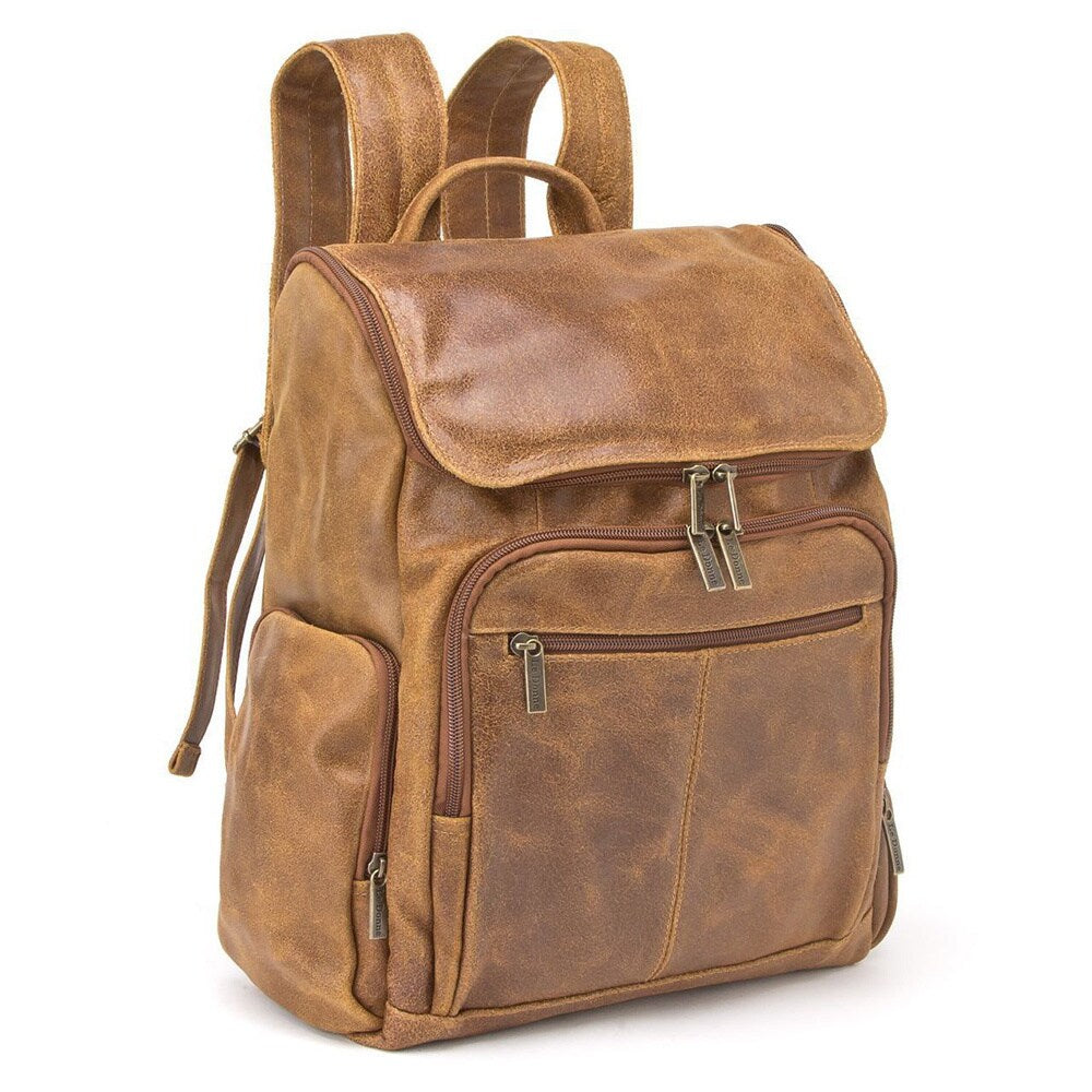 Distressed Leather Laptop Backpack