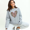 Leopard Baseball Heart Graphic Sweatshirt