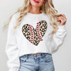 Leopard Baseball Heart Graphic Sweatshirt