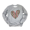 Leopard Baseball Heart Graphic Sweatshirt