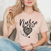 Leopard Nurse Heart Short Sleeve Crewnneck Tee